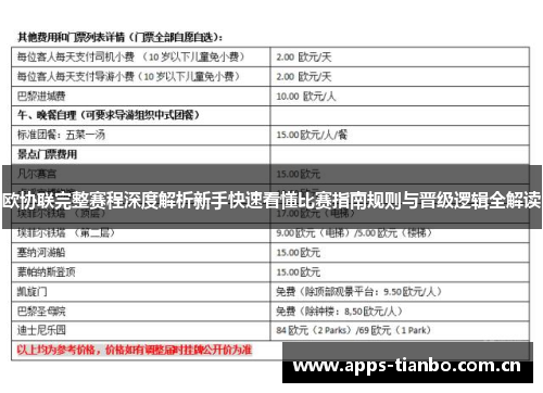 欧协联完整赛程深度解析新手快速看懂比赛指南规则与晋级逻辑全解读